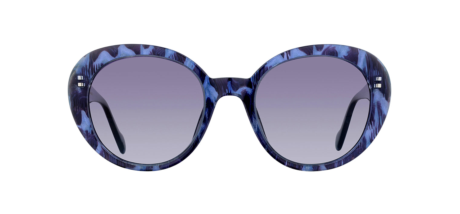 Gafas de sol con forma ovalada Julia Backer de Color azul veteado
