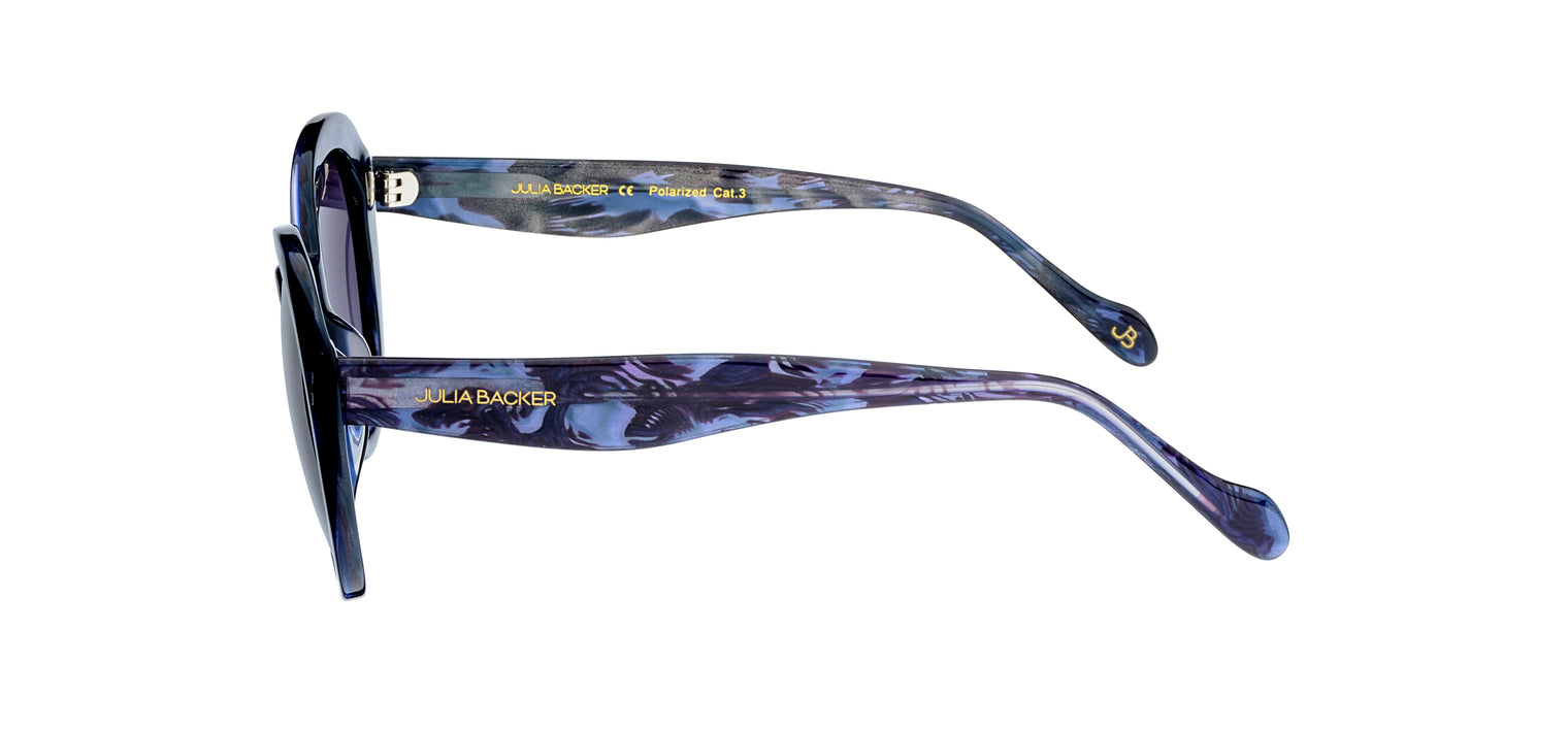 Gafas de sol con forma ovalada Julia Backer de Color azul veteado3