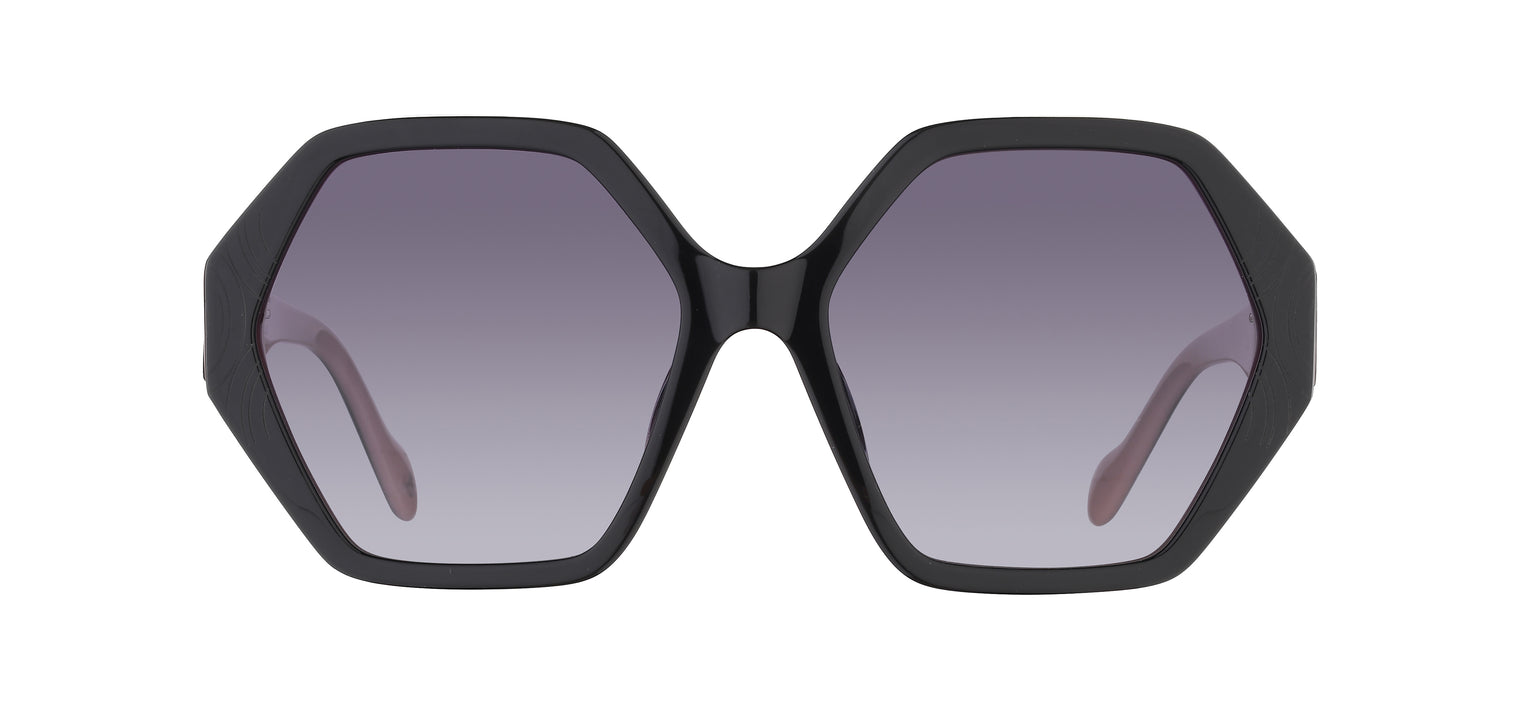 Gafas de sol con forma geométrica Julia Backer de Color negra-rosa