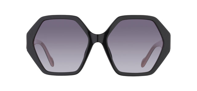 Gafas de sol con forma geométrica Julia Backer de Color negra-rosa