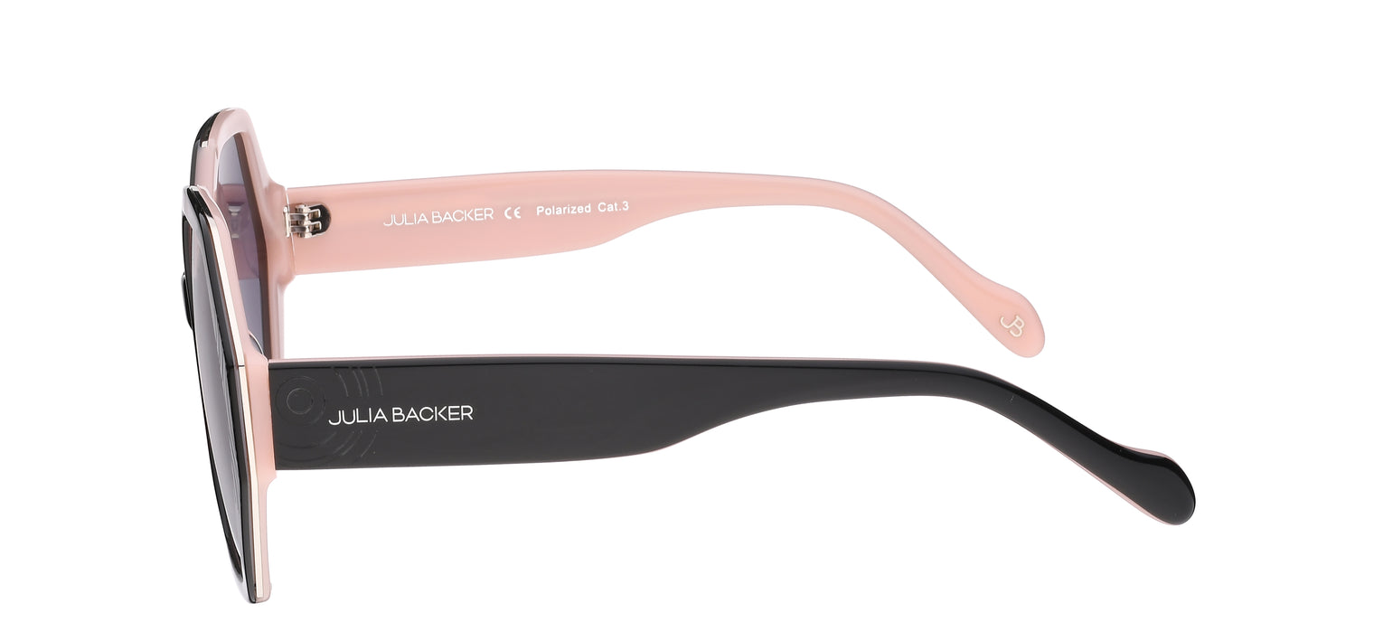 Gafas de sol con forma geométrica Julia Backer de Color negra-rosa3