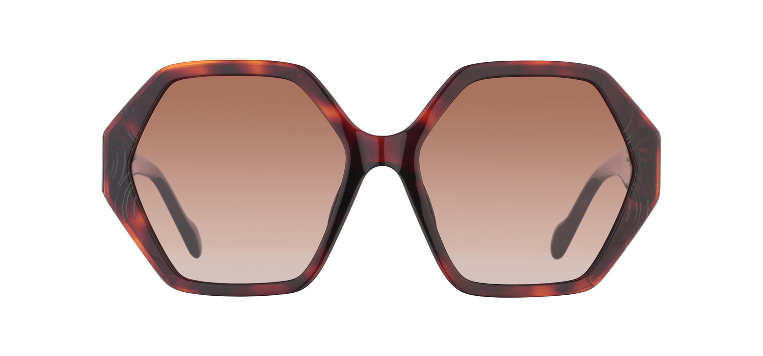 Gafas de sol con forma geométrica Julia Backer de Color habana