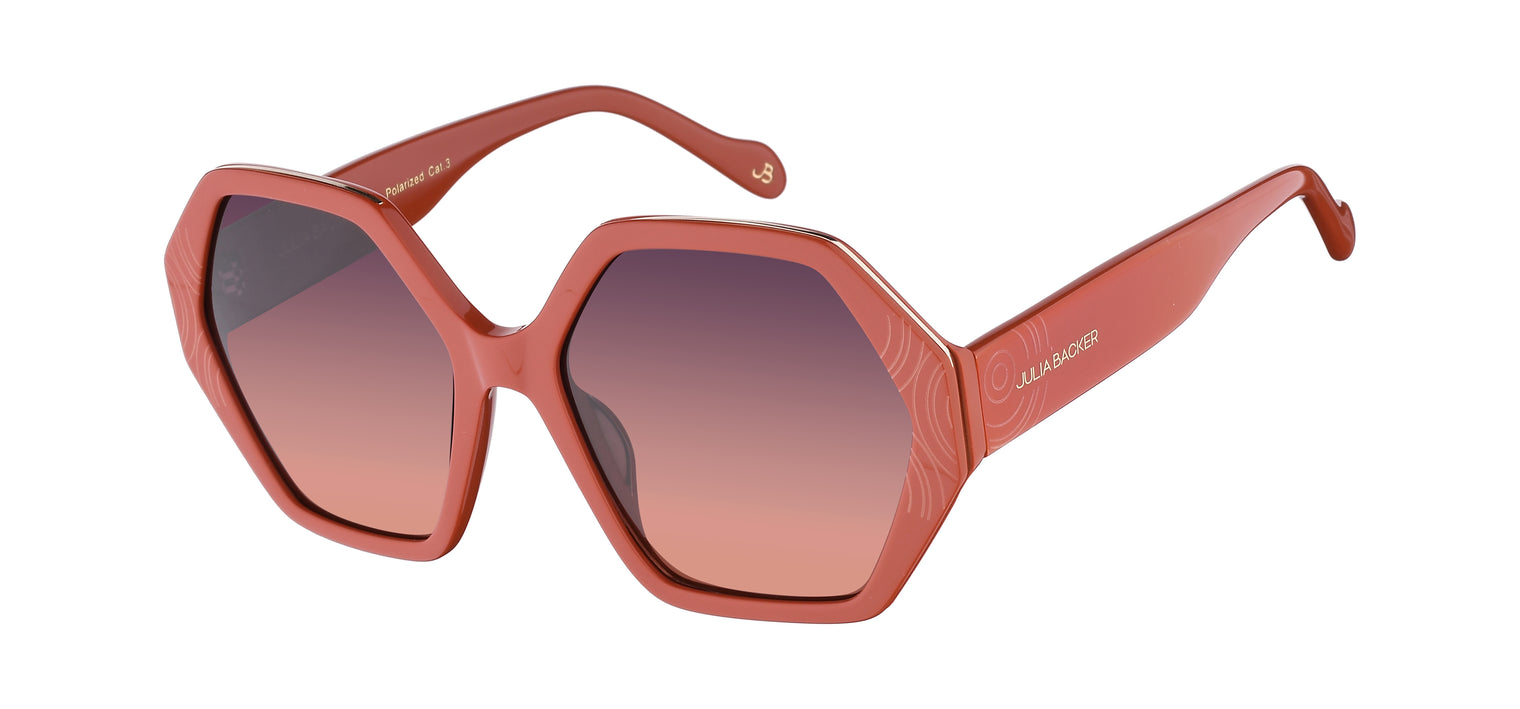Gafas de sol con forma geométrica Julia Backer de Color coral2