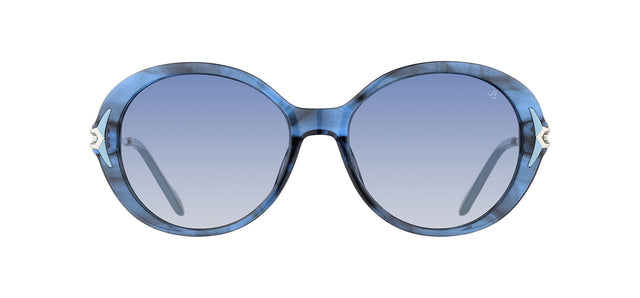Gafas de sol con forma ovalada Julia Backer de Color azul veteado