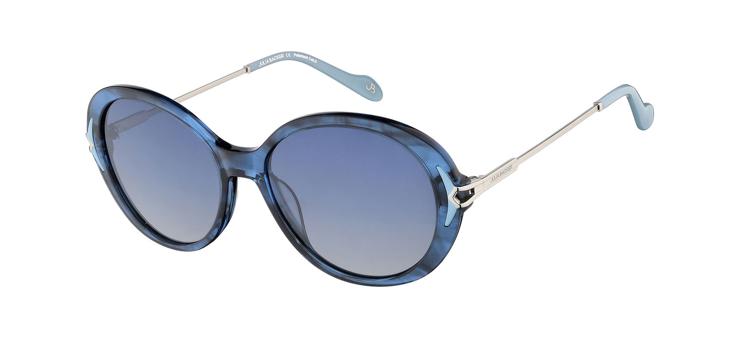 Gafas de sol con forma ovalada Julia Backer de Color azul veteado2