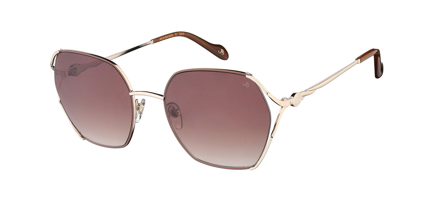 Gafas de sol cuadradas Julia Backer de Color dorada-marrón2