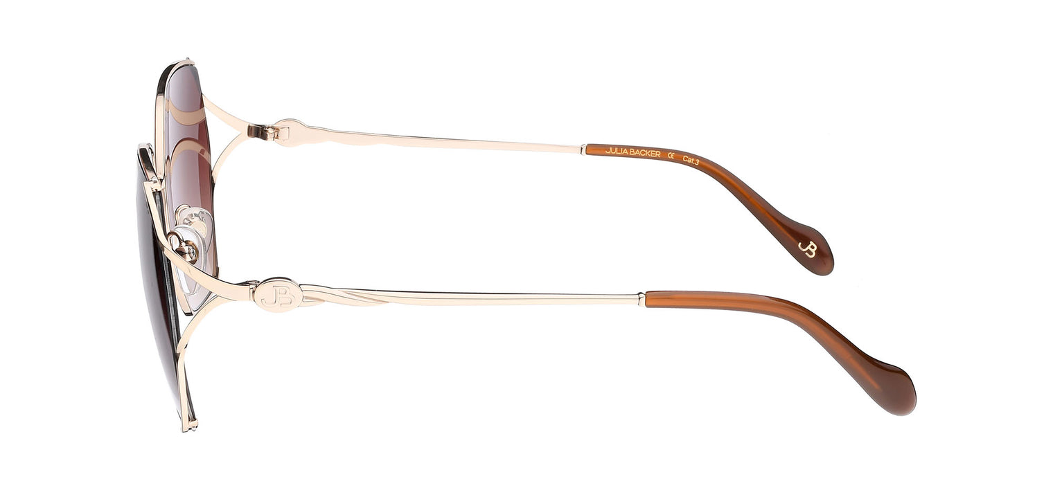 Gafas de sol cuadradas Julia Backer de Color dorada-marrón3