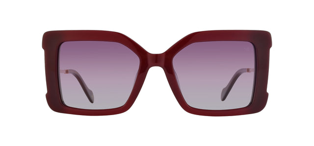 Gafas de sol cuadradas Julia Backer de Color burdeos