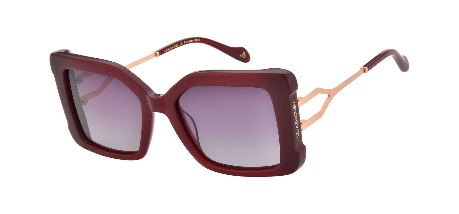 Gafas de sol cuadradas Julia Backer de Color burdeos