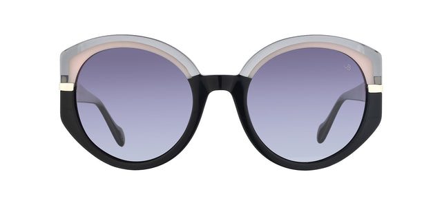 Gafas de sol redondas Julia Backer de Color gris-negra