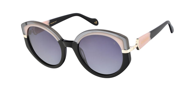 Gafas de sol redondas Julia Backer de Color gris-negra