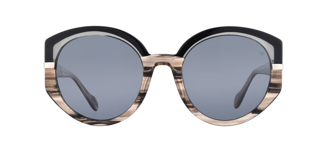 Gafas de sol redondas Julia Backer de Color negra-jaspeada
