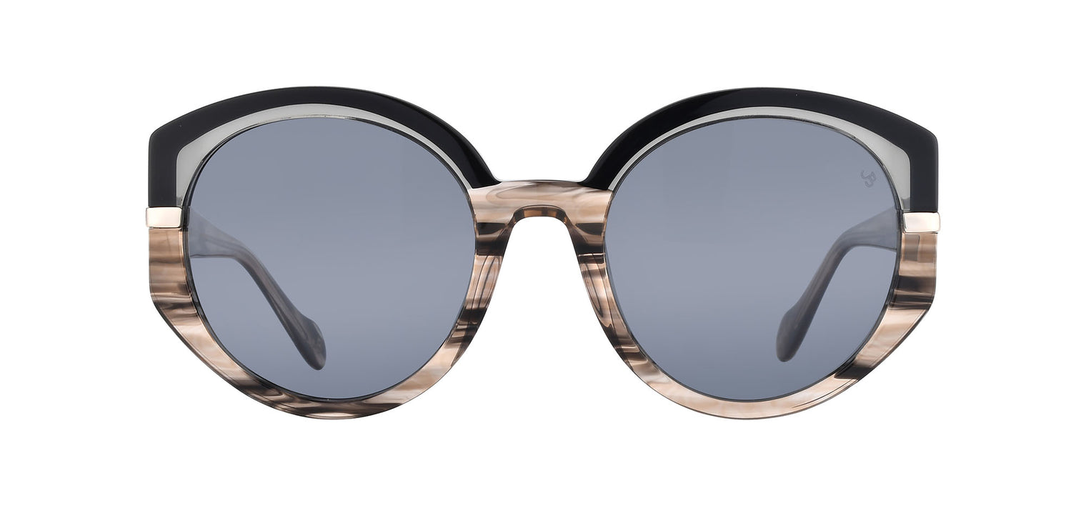 Gafas de sol redondas Julia Backer de Color negra-jaspeada