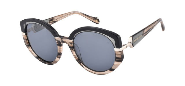 Gafas de sol redondas Julia Backer de Color negra-jaspeada