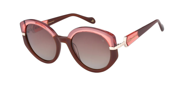 Gafas de sol redondas Julia Backer de Color rosa-burdeos