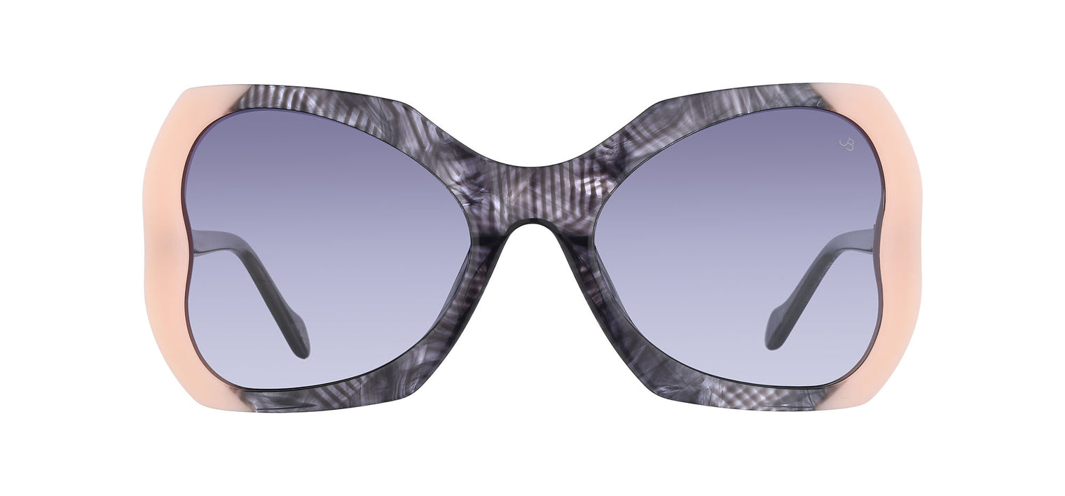 Gafas de sol con forma de mariposa Julia Backer de Color negra-estampada-rosa