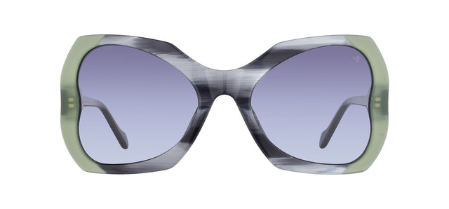 Gafas de sol con forma de mariposa Julia Backer de Color negra-estampada-verde