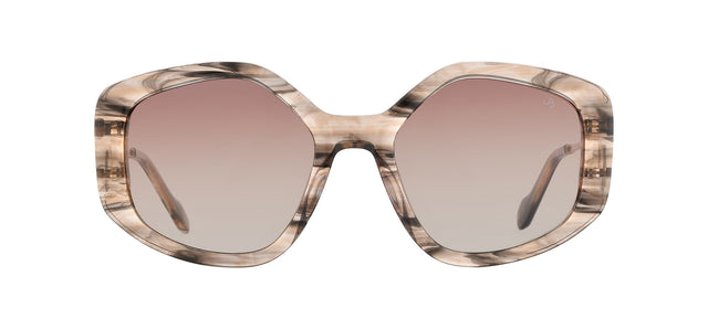 Gafas de sol con forma geométrica Julia Backer de Color beige-jaspeado