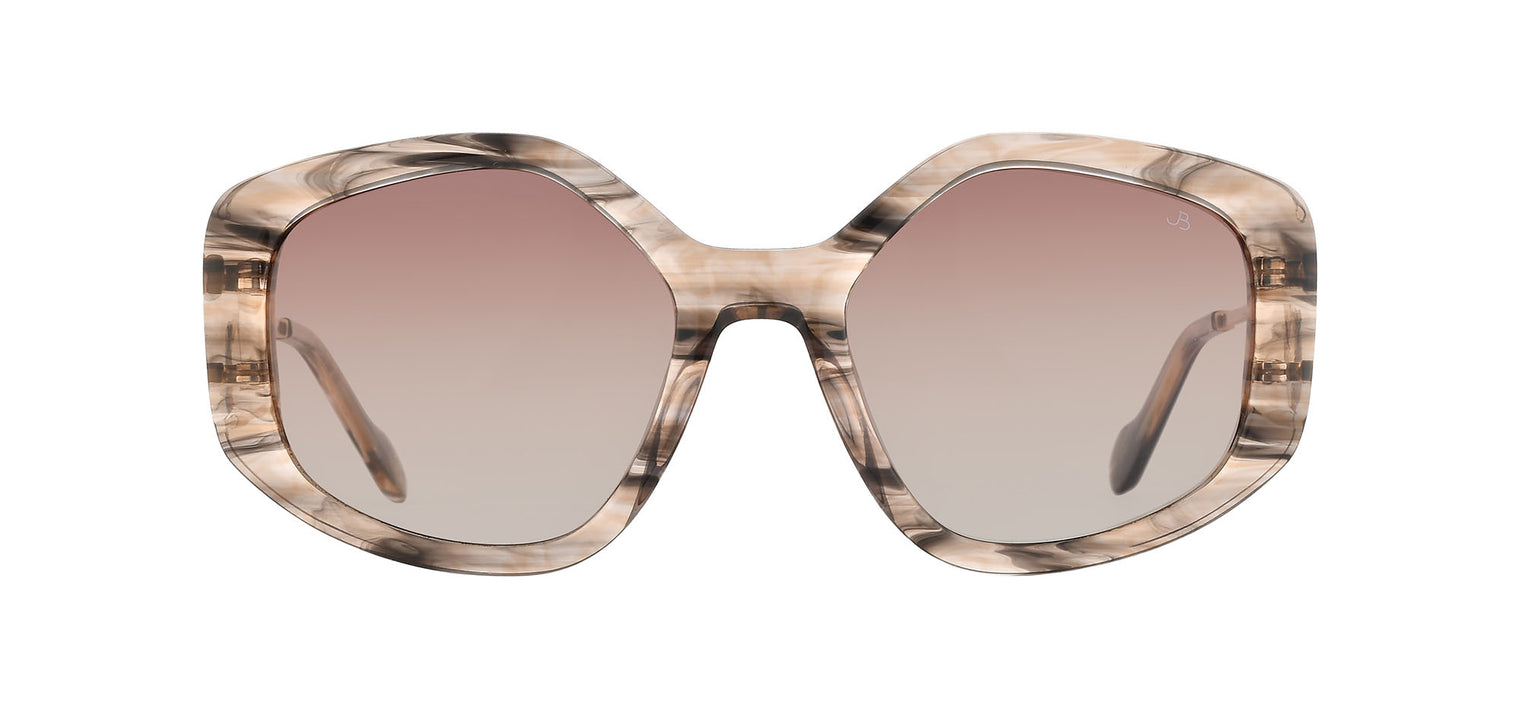 Gafas de sol con forma geométrica Julia Backer de Color beige-jaspeado