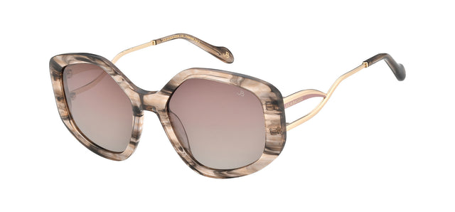 Gafas de sol con forma geométrica Julia Backer de Color beige-jaspeado