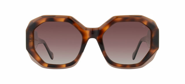 Gafas de sol con forma geométrica Julia Backer de Color habana