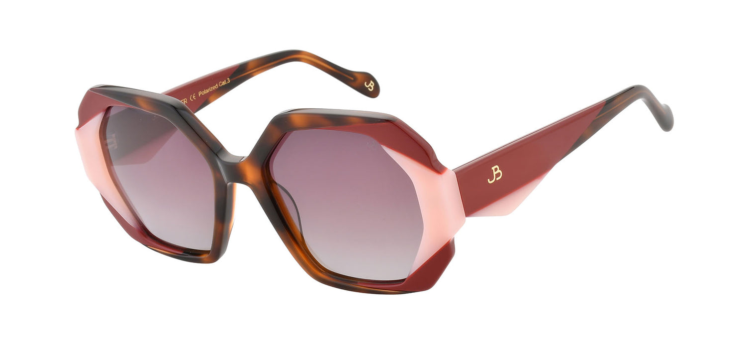 Gafas de sol con forma geométrica Julia Backer de Color habana-roja