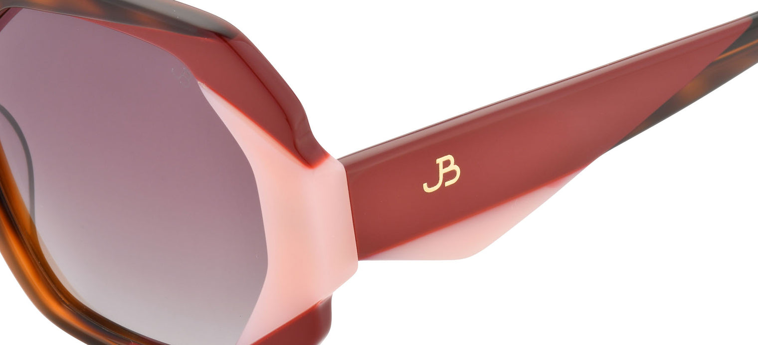 Gafas de sol con forma geométrica Julia Backer de Color habana-roja