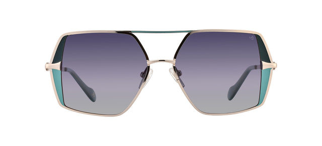 Gafas de sol estilo aviador Julia Backer de Color verde-dorada